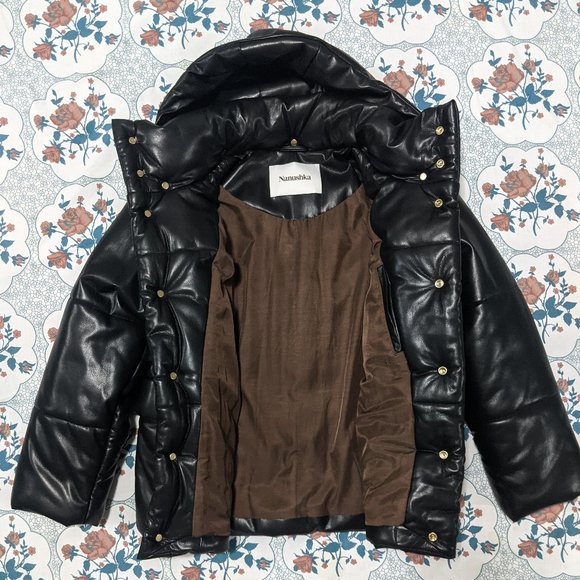 Nanushka Black Vegan Leather Hide Jacket - Picture 2 of 7